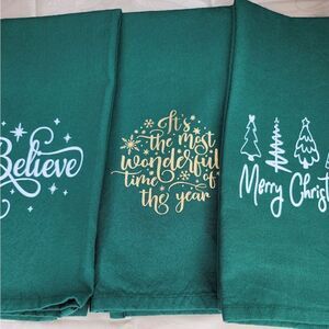 100% Cotton Green‎ Christmas Dish Towels